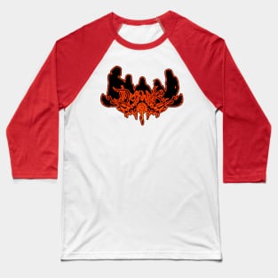 Burning Flames Neon Sign Dethklok Baseball T-Shirt